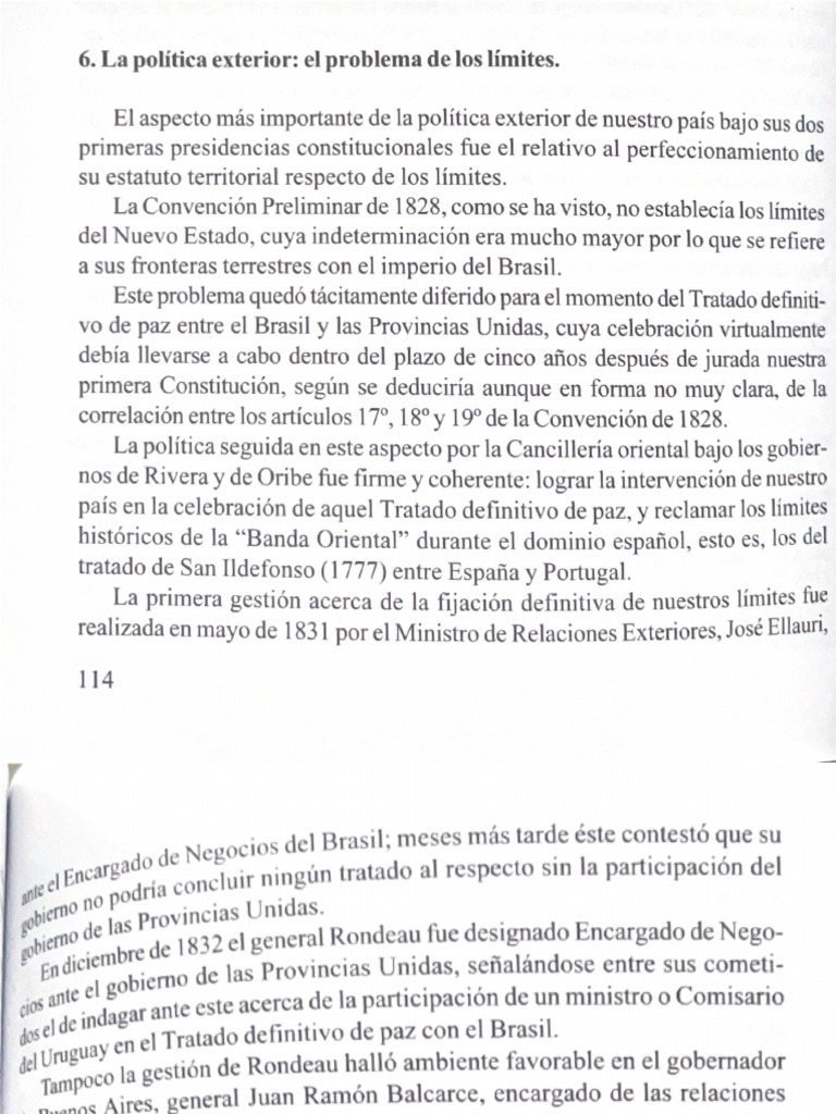 Historia Uruguaya. Alfredo Castellanos. La Política Exterior El Problema de Los Límites