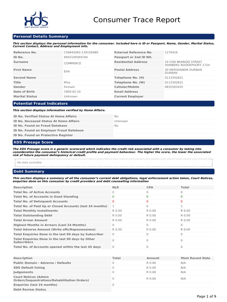 Hail Trace Report