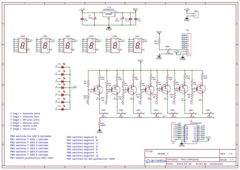 Schematic 6502 Display 2023-05-31 | PDF image.