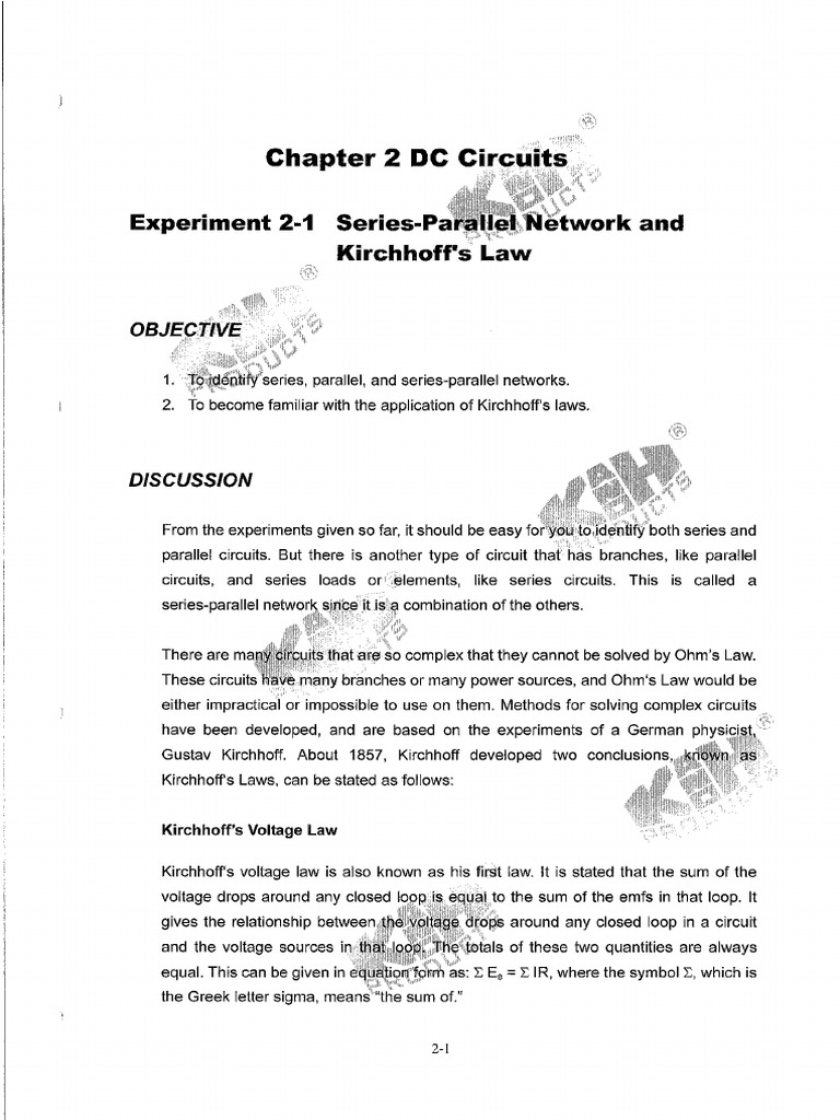 Kirchhoffs Law Experiment | PDF