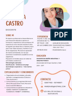 Currículum Creativo Femenino Ilustradora Rosado y Beige Empleo CV