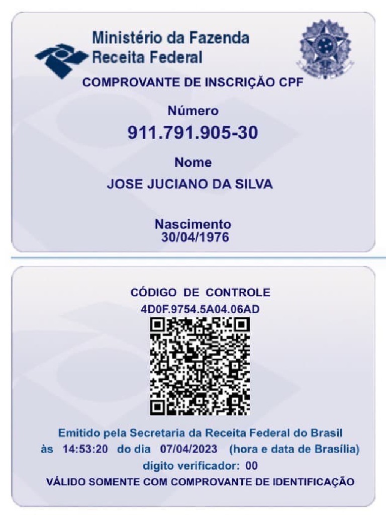 Comprovante de Inscrição CPF 2023 | PDF | Finanças e Administração de ...