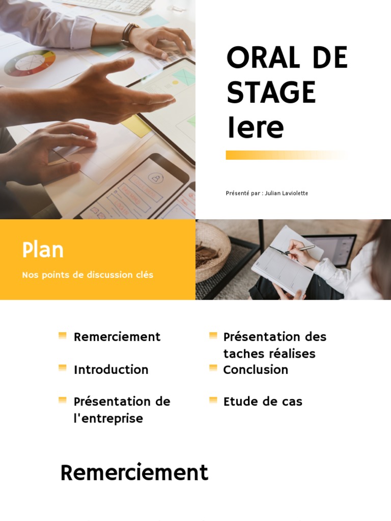 Exemple Diapo Oral De Stage Diapo Oral Rapport de Stage | PDF