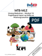 MTB MLE1 - Q1 - Mod15 - Pagtatapat Tapat NG Salita Sa Wastong Larawan - Version2