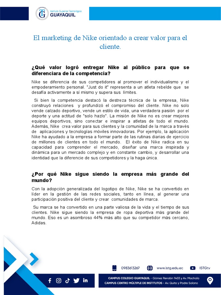 Nike informacion clearance nutricional