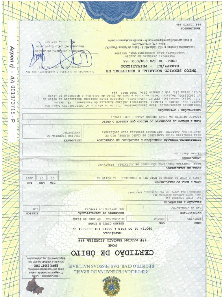 Certidão De óbito 2 Pdf