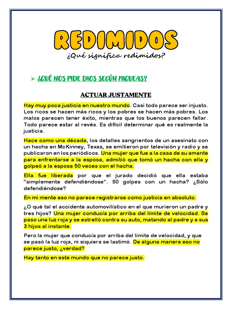 REDIMIDOS | PDF | Amor | Jesús