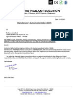 Electro Vigilant Solution: Manufacturer's Authorization Letter (MAF)