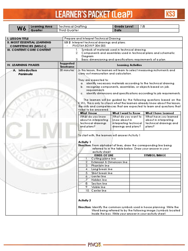 TLE_Technical Drafting78_week6 PDF Technical Drawing Drawing