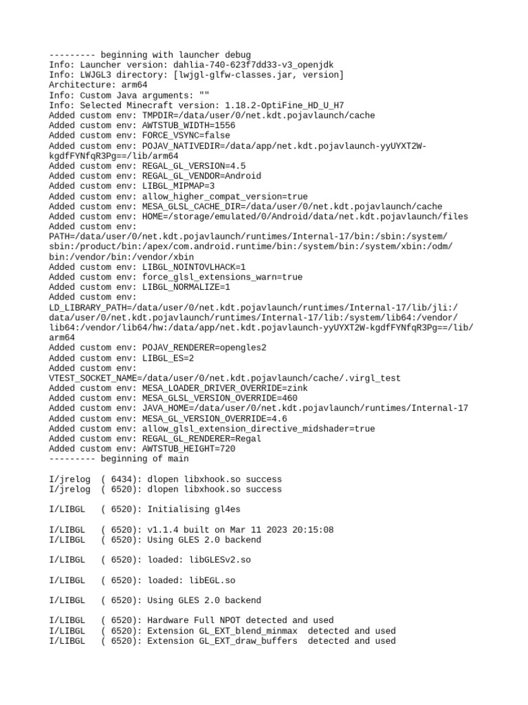 Minecraft Launcher Debug Log Analysis | PDF