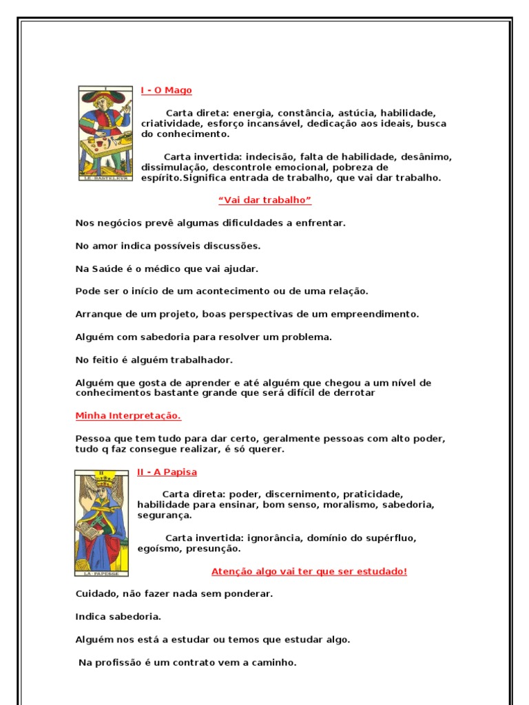 Apostila Iniciante Tarot Marselha | PDF | Tarô | Amor