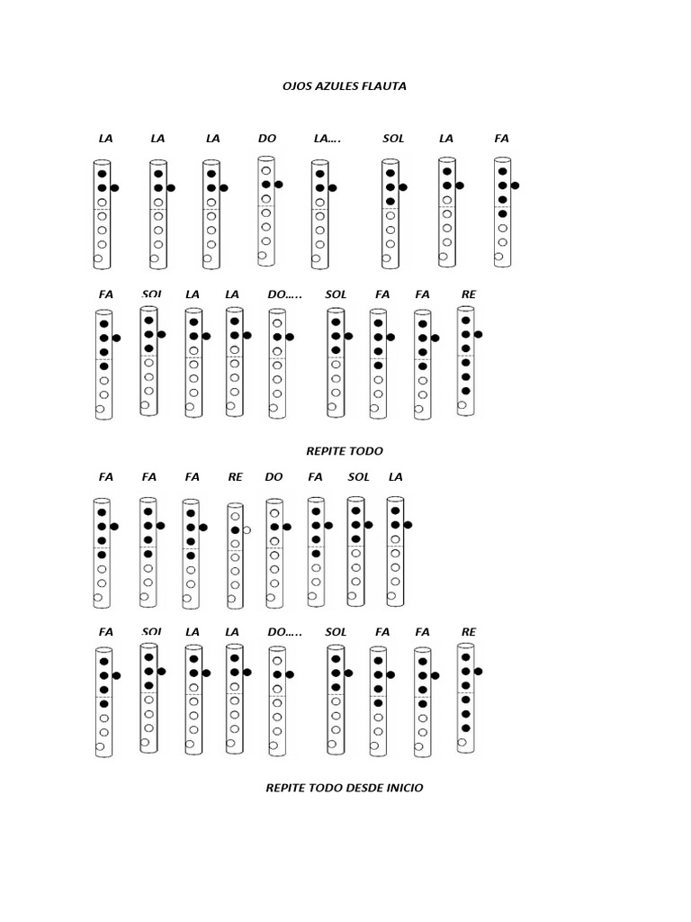 Ojos Azules Flauta PDF