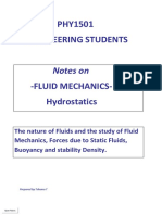 Fluid Mechanics Hydrostatics