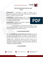 I Concurso de Sustentação Oral Do Cajef Edital