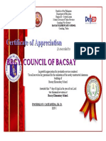 Certificate For Recognitionbrgy. Council