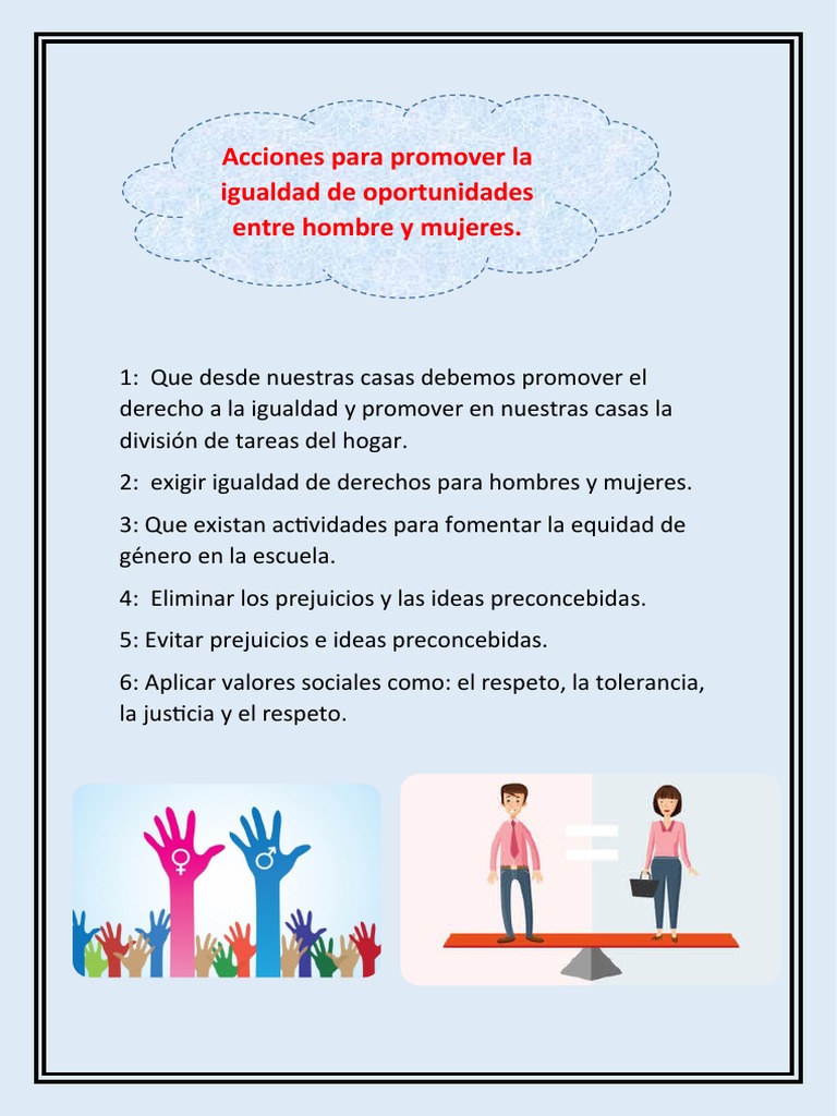 Acciones para Promover La Igualdad de Oportunidades Entre Hombres y ...