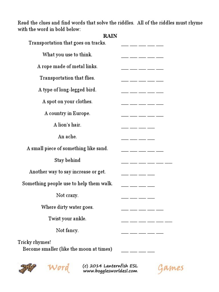 Rhyming Riddles with 