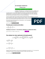 Plan de Trabajo Funciones Cuadraticas Segunda Semana