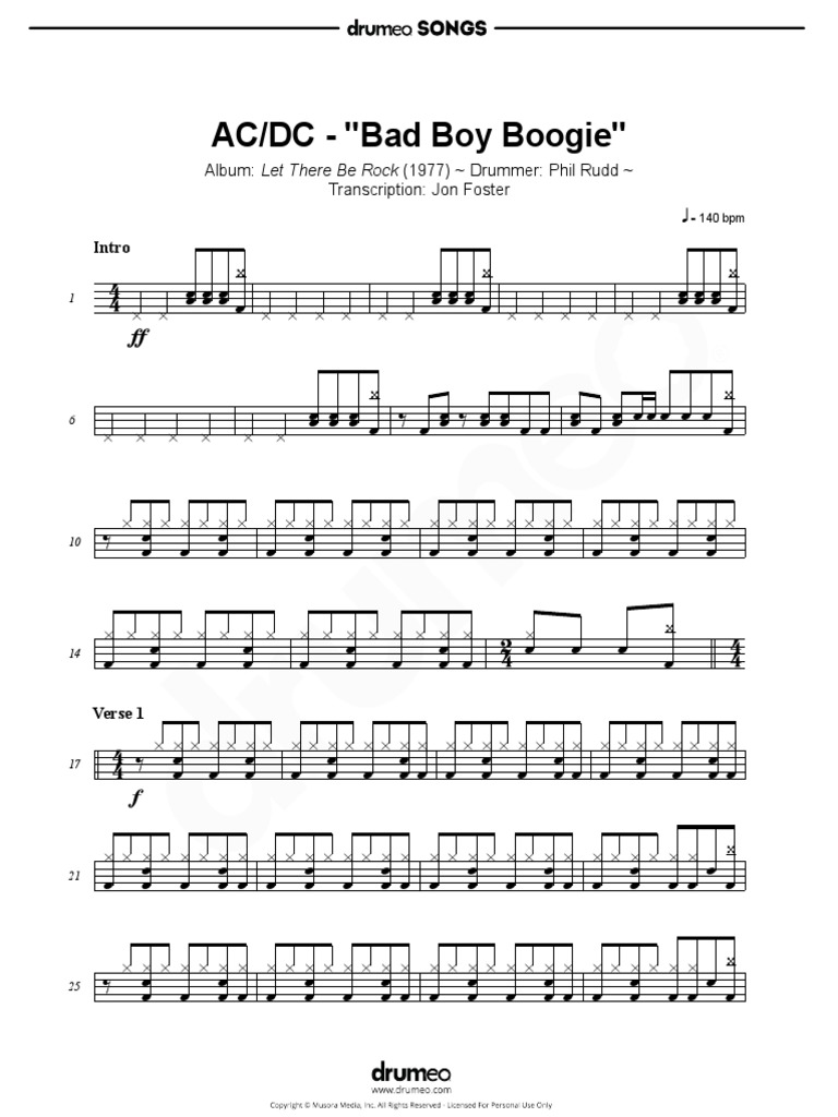 ACDC - Bad Boy Boogie | PDF | Musique rock | Hard rock