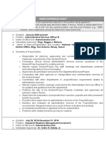 CS Form No. 212 Attachment - Work Experience Sheet