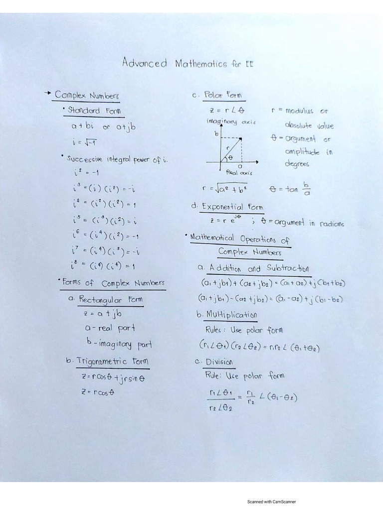 Advanced mathematics formula pdf