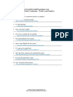 Present Perfect Continuous Form Positive and Negative