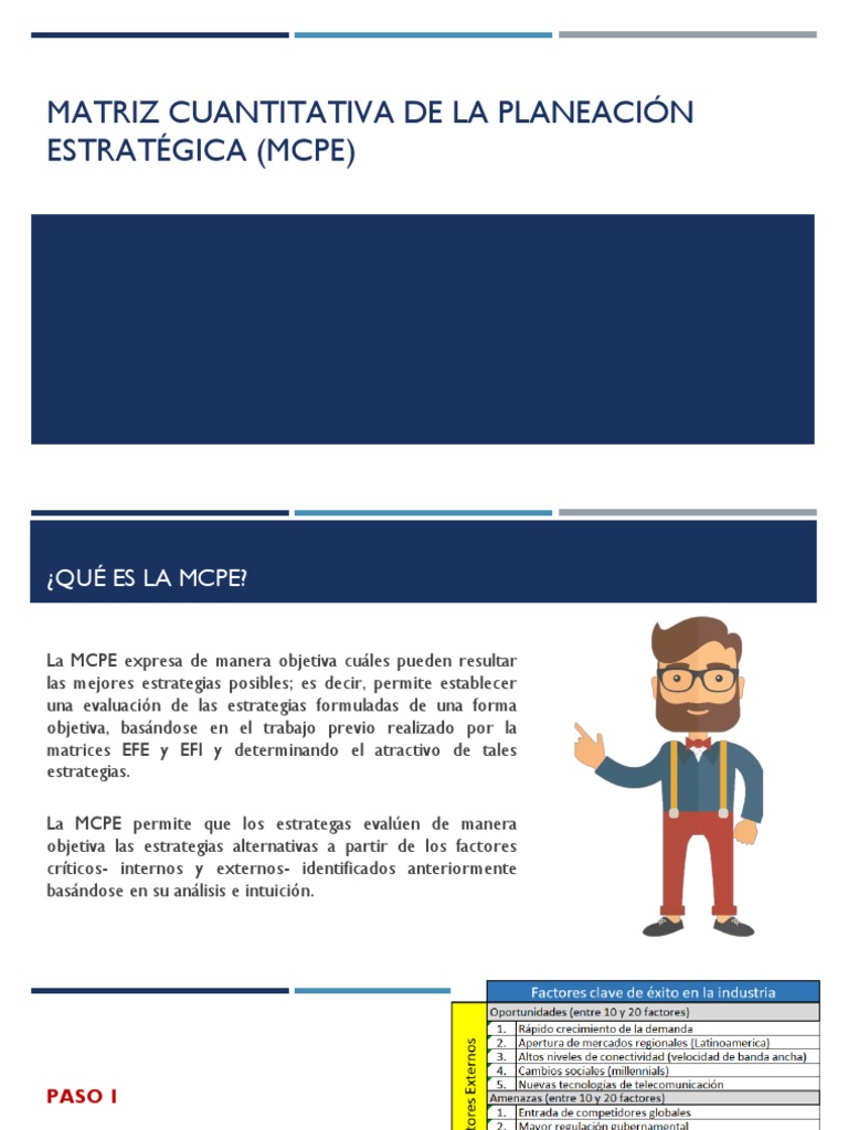 SEMANA 17 - Matriz Cuantitativa de La Planeación Estratégica (MCPE ...