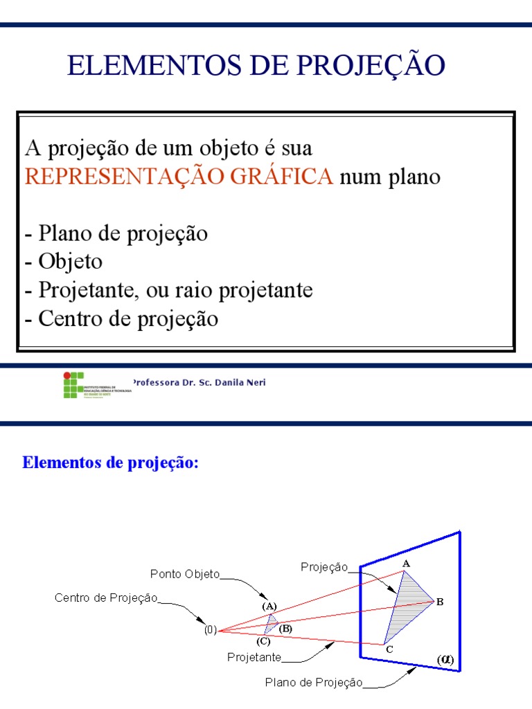 Elementos de Projecao | PDF | Linha (Geometria) | Sistema de coordenada ...