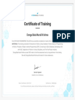 Programming With Python Training - Certificate of Completion