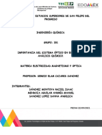 Importancia Del Sistema Óptico en Equipos de Análisis Químico.