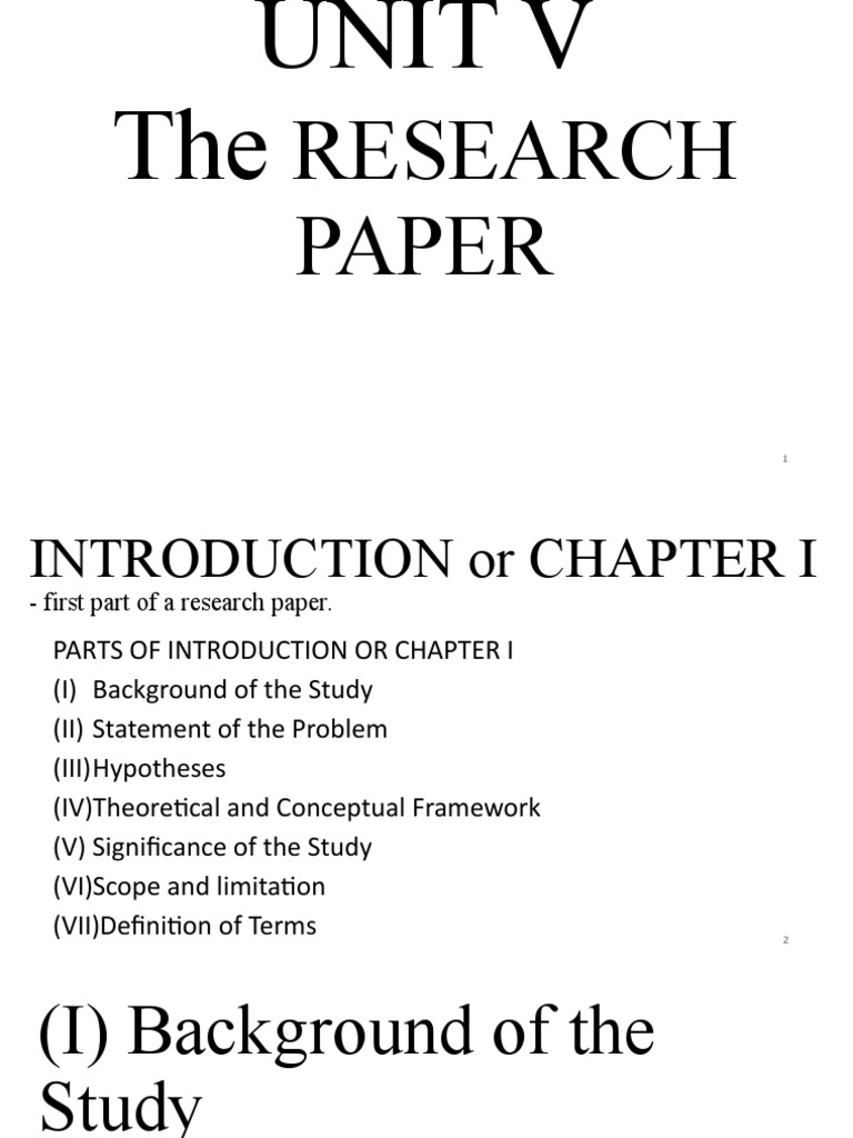 research 1 chapter