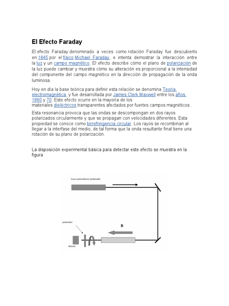 El Efecto Faraday | PDF | Inducción electromagnética | Ingenieria Eléctrica