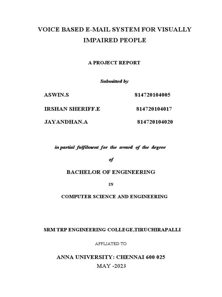 Aswin Project Report | PDF