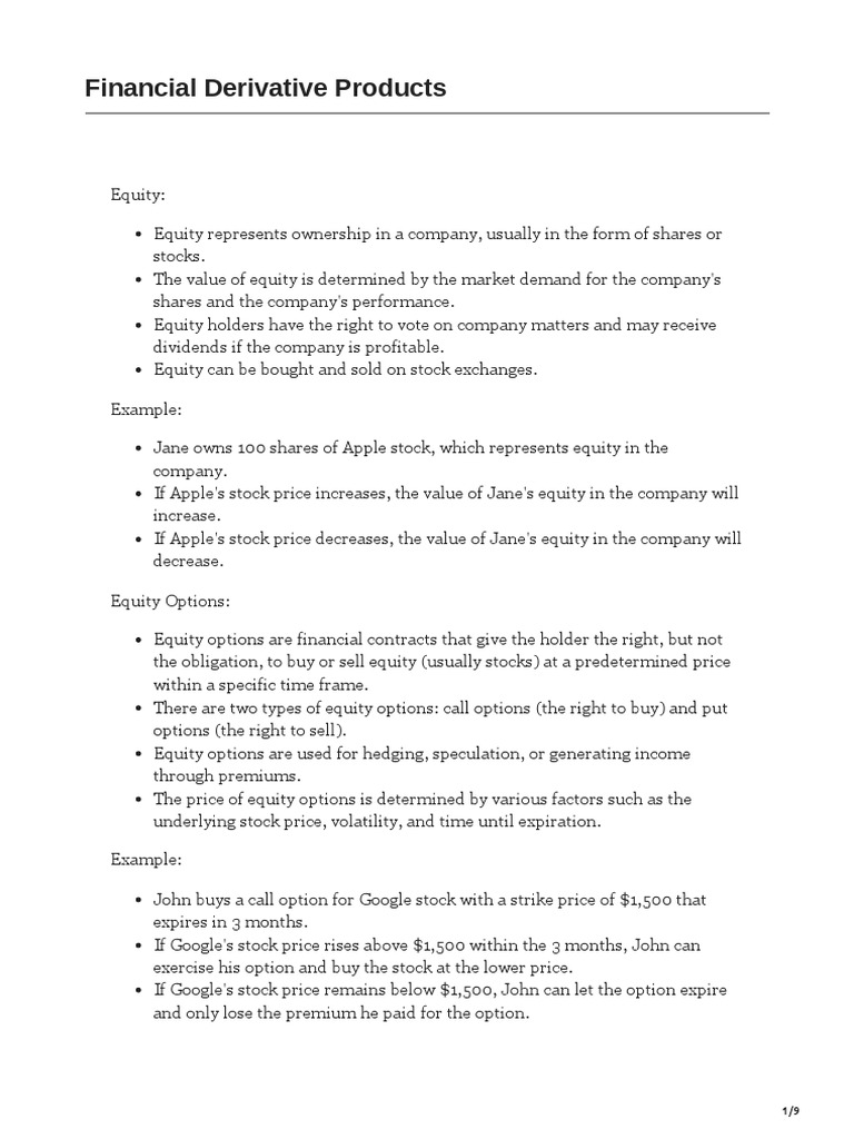 Financial Derivatives | PDF