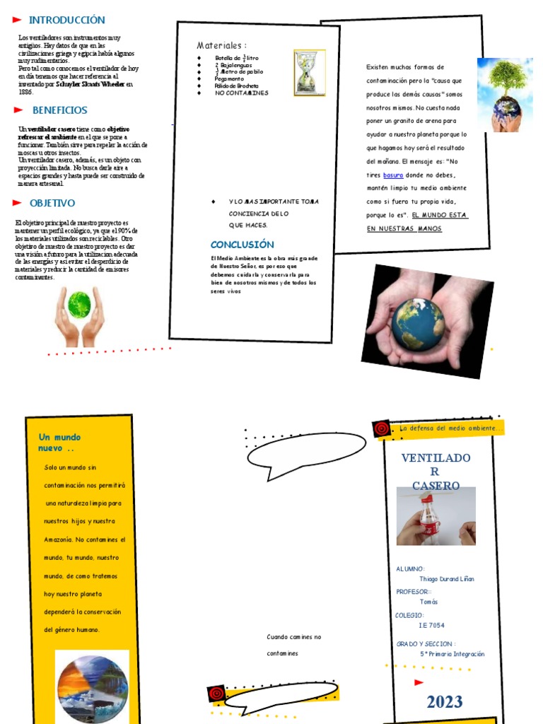 Triptico Del Medio Ambiente 9 | PDF | Entorno natural | Contaminación