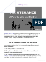 Law For Maintenance of Parents, Wife, and Children