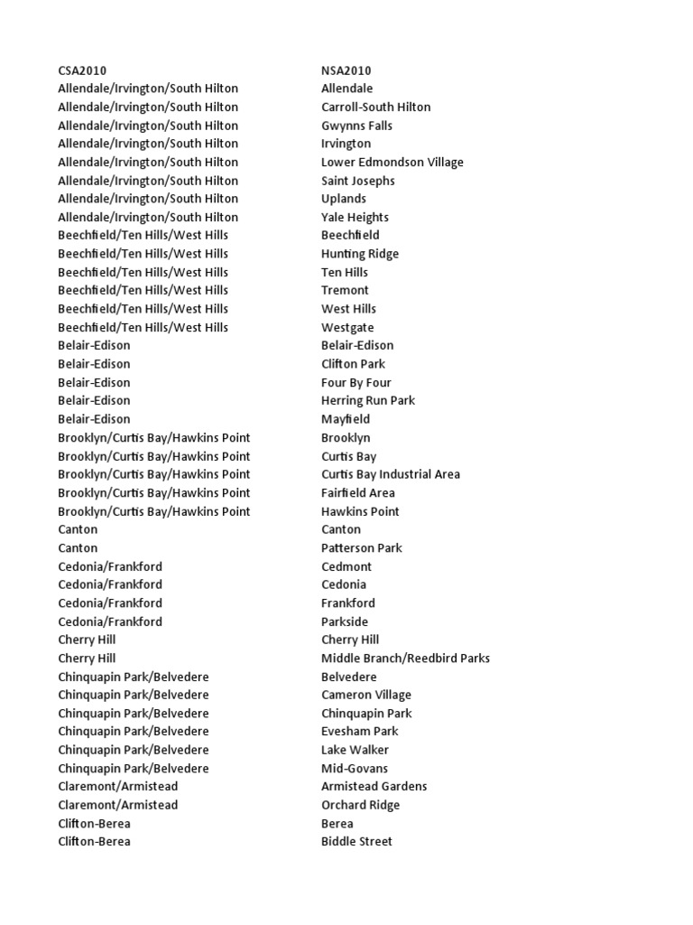 CSA To NSA 2010 | PDF