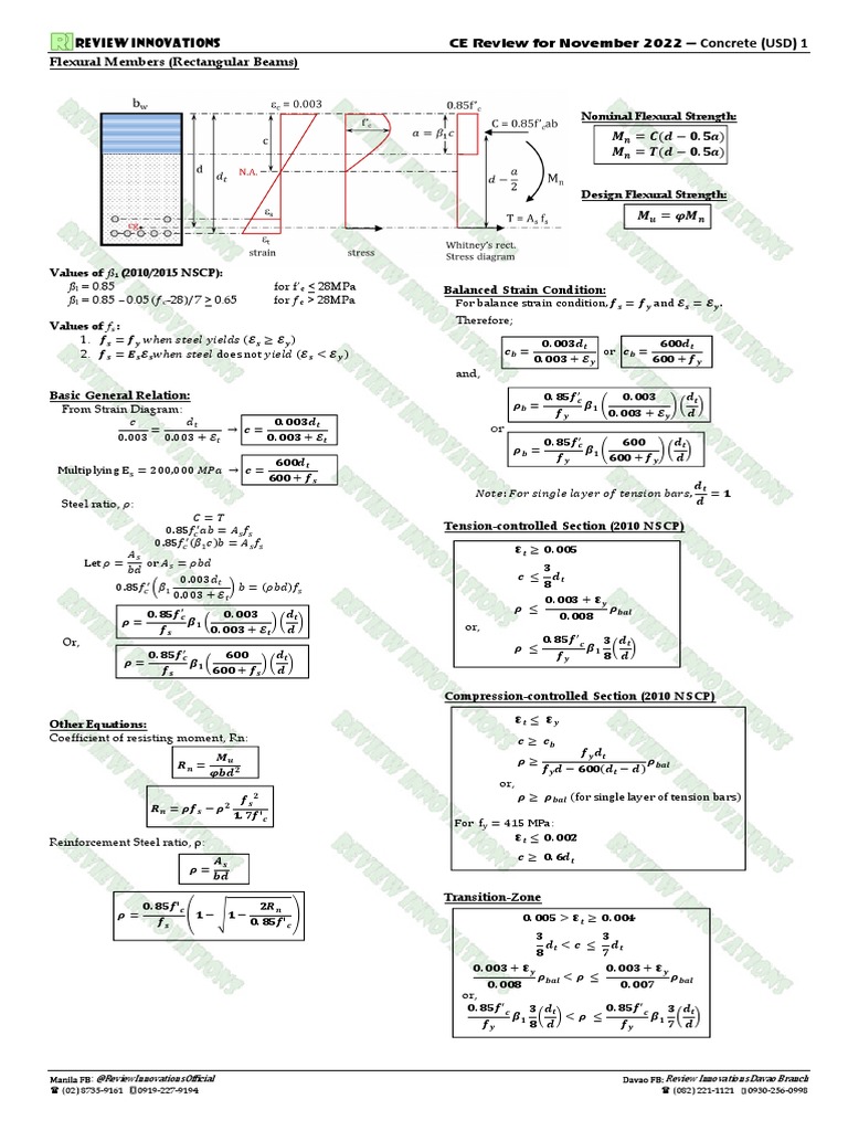 Maximum Steel Ratio in NSCP 2015 | PDF | Strength Of Materials | Bending