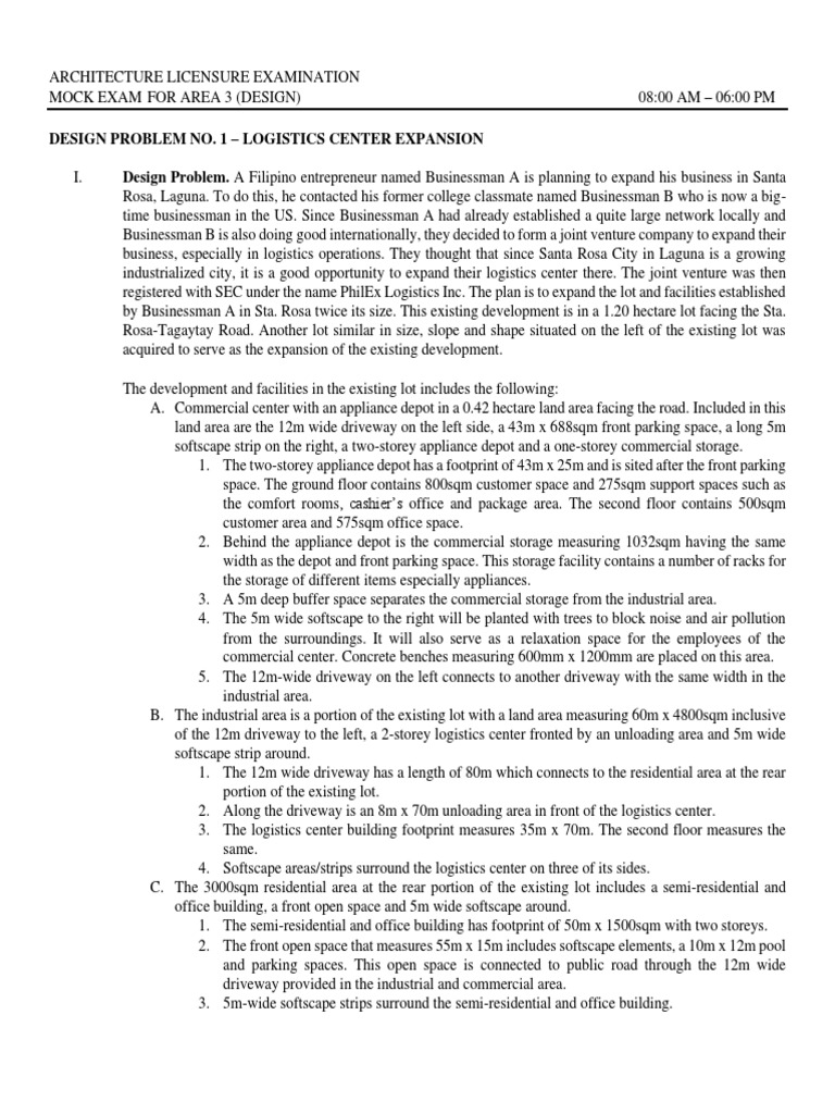 ALE Mock Exam: Design Problems | PDF | Stairs