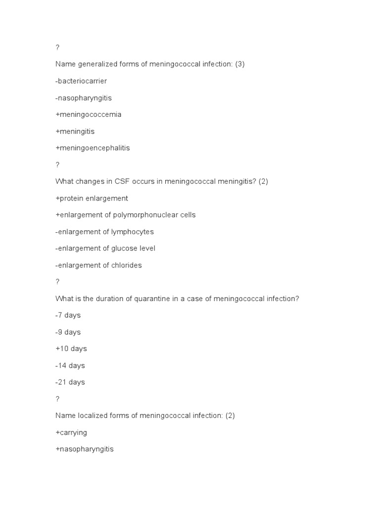 Test Meningococcal Infection PDF Meningitis Infection