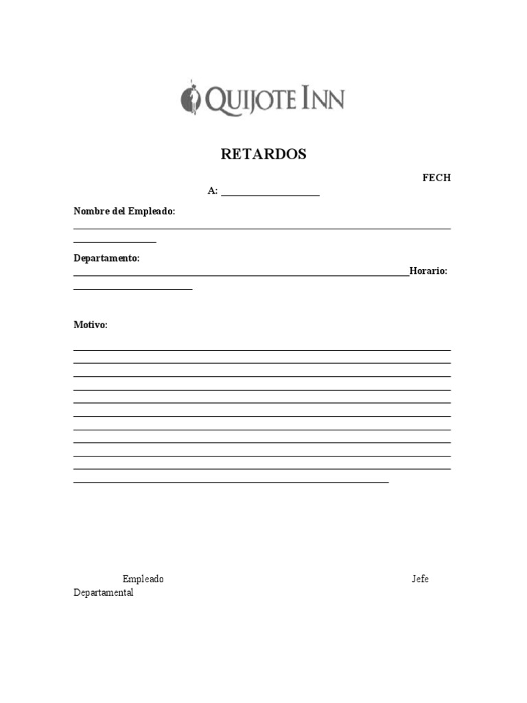 Formato de Retardos - 123105 | PDF | Crecimiento personal y profesional ...