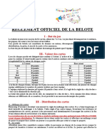 Reglement Officiel de La Belote