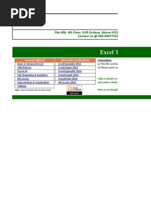 01. Excel Training