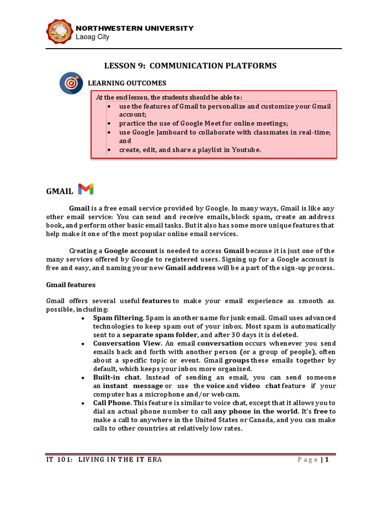 Gmail and Google Meet Essentials | PDF | Gmail | You Tube
