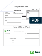 Form Withdrawal Slip TD Bank