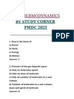 Test Thermodynamics Mcqs PMDC 2023 by STUDY CORNER