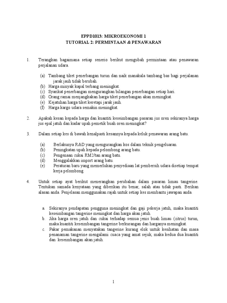 Eppd1013 Tutorial Topik 2 | PDF
