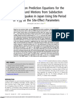 Bssa-2022054.1 Ground Motion Prediction Equations For The Vertical Ground Motions From Subduction Interface Earthquakes in Japan Using Site Period or VS30 As The Site-Effect Parameters