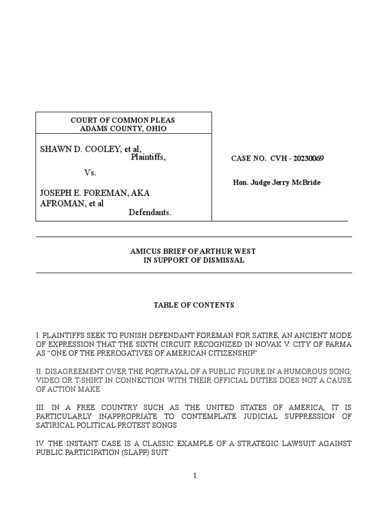 Amicus Brief on Satire and First Amendment | PDF | Law
