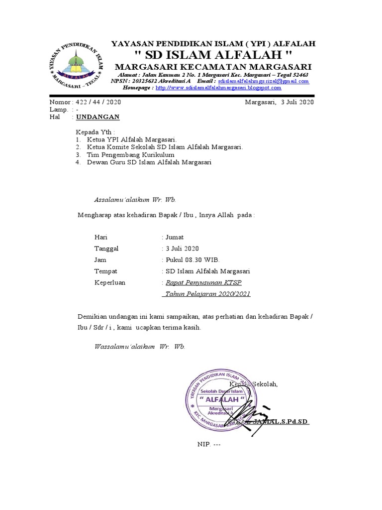 CONTOH UNDANGAN DAFTAR HADIR aCARA | PDF